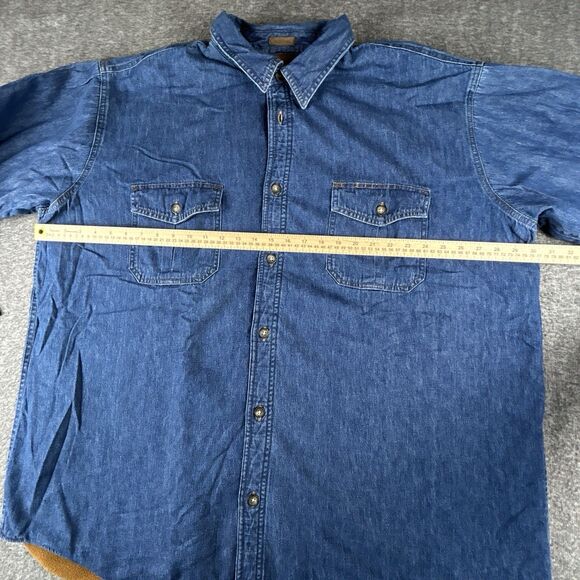 St John's Bay Denim Fleece Lined Shirt Mens Sz 3XL Outdoor Work Shacket Vintage - Picture 5 of 7